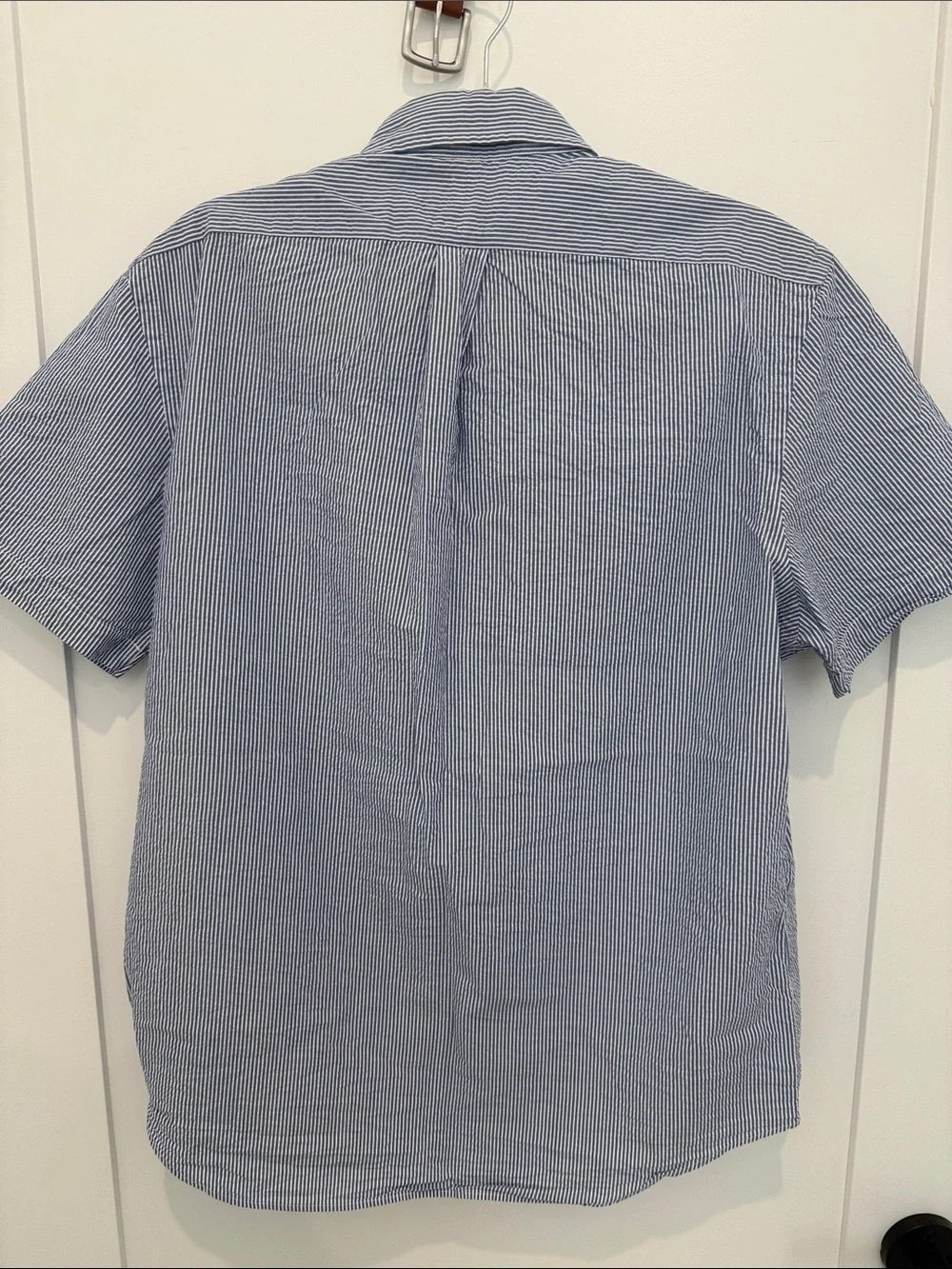Polo by Ralph Lauren Blue and White Striped Short Sleeve Button-Down Shirt